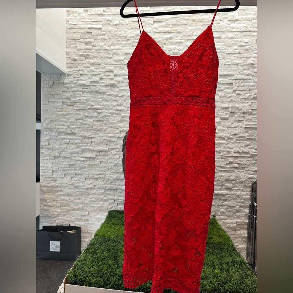 NICHOLAS Red Crochet Lace Dress size 6 (fits a 4)